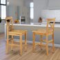 Capri counter height rectangular dining table + 4 wood chairs light oak SKU# CAPU5H-OAK-W
