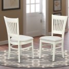 Set of 2 Vancouver dinette kitchen dining chairs w/ fabric padded seat in linen off-white VAC-LWH-C