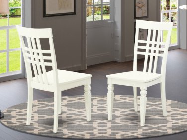Set of 2 Logan windowpane kitchen dining chairs with wood seat in off-white