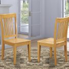 Set of 2 Portland dinette kitchen & dining chairs w/ wood seat in light oak SKU# POC-OAK-W