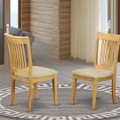 Set of 2 Portland dinette kitchen & dining chairs w/ padded seat in light oak SKU# POC-OAK-W