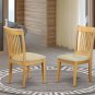 Set of 2 Portland dinette kitchen & dining chairs w/ padded seat in light oak SKU# POC-OAK-W