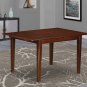 7pc Norfolk kitchen set, table with 6 wood seat dining chairs in mahogany. SKU#: NOFK7-MAH-W
