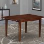 5pc Norfolk kitchen set, table with 4 wood seat chairs in mahogany. SKU#: NOFK5-MAH-W