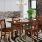 5pc Norfolk kitchen set, table with 4 dining chairs with padded seat in mahogany. SKU#: NOFK5-MAH-C