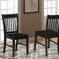 3pc Dublin round table w/2 drop leaves and 2 Norfolk wood seat chairs in black. SKU: DLNO3-BLK-W