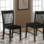 5pc Dublin round table w/ 2 drop leaves + 4 Norfolk wood seat chairs in black. SKU: DLNO5-BLK-W