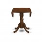 3pc kitchen Dublin round table drop leaf + 2 Norfolk padded chairs in mahogany. SKU: DLNO3-MAH-C
