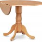 3pc dinette kitchen set, 42" round table drop leaf + 2 padded chairs in oak. SKU: DLNO3-OAK-C