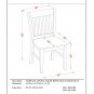 7pc Norfolk kitchen set, table with 6 wood seat chairs oak finish. SKU# NOFK7-OAK-W