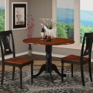 3PC Dublin round table w/2 drop leaves & 2 Plainville chairs, Black & Cherry SKU: DLPL3-BCH-W