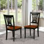 5PC Dublin round table w/2 drop leaves + 4 Plainville chairs, Black & Cherry SKU: DLPL5-BCH-W