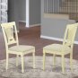 3pc Antique round table + 2 Plainville padded chairs in Buttermilk & Cherry SKU: ANPL3-WHI-C
