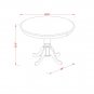 5pc Antique round table + 4 Plainville padded chairs in Buttermilk & Cherry SKU: ANPL5-WHI-C