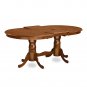7pc Set Plainville Dining Table + 6 Avon fabric padded chairs in Saddle Brown. SKU: PLAV7-SBR-C