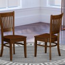 Set of 2 sturdy Vancouver kitchen dining chairs w/ plain wood seat in Espresso, SKU: VAC-ESP-W