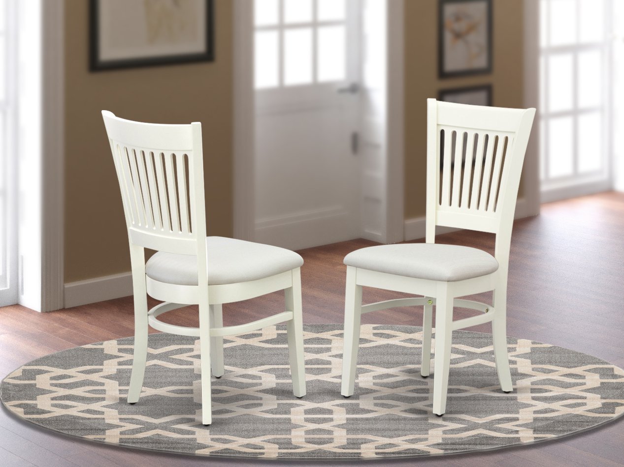 Set of 2 Vancouver kitchen dining chairs with wood seat in