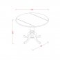 5PC Dublin round table w/2 drop leaves + 4 Nicoli wood seat chairs, Black & Cherry. SKU: DLNI5-BCH-W