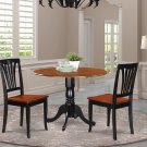 3PC Dublin round table w/2 drop leaves + 2 Avon chairs, Black & Cherry SKU# DLAV3-BCH-W