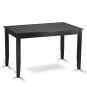 3pc Buckland rectangular counter height table + 2 wood seat chairs in black, SKU: BUCK3-BLK-W