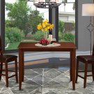 3pc Buckland rectangular counter height table + 2 leather seat chairs in mahogany, SKU# BUCK3-MAH-LC