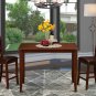 3pc Buckland rectangular counter height table + 2 leather seat chairs in mahogany, SKU# BUCK3-MAH-LC