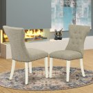 Set of 2 Gallatin parsons chairs w/ linen white finished legs & doeskin fabric SKU# GAP2T35