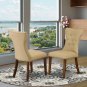 Set of 2 Gallatin parsons chairs w/ walnut finished legs & tan fabric padding SKU# GAP8T03