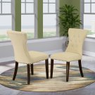 Set of 2 Gallatin parsons chairs w/ mahogany finished legs & beige fabric SKU# GAP3T32
