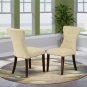 Set of 2 Gallatin parsons chairs w/ mahogany finished legs & beige fabric SKU# GAP3T32