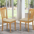 Set of 2 Avon Kitchen Dining Chair with fabric upholstered in Oak Finish, SKU: AVC-OAK-C