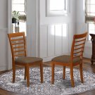 Set of 2 ladder back dining chairs w/ microfiber upholstery in saddle brown, SKU: MC-SBR-C