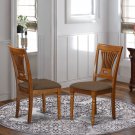 Set of 2 dinette dining chairs with fabric upholstered in Saddle Brown, SKU# PVC-SBR-C