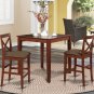 3-PC Square Pub Set Counter Height Table with 2 Cushion Seat Chairs in Dark Brown SKU#: PUB5-BRN-C
