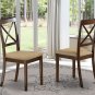 Set of 2 Boston dinette kitchen dining chairs w/ fabric padded seat in cappuccino SKU# BOC-CAP-C