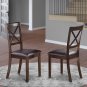 Set of 2 Boston dinette kitchen dining chairs w/ faux leather padded in cappuccino SKU# BOC-CAP-LC