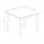 5pc Oxford dinette set, 36x36 square table with 4 wood seat chairs light oak OXPO5-OAK-W