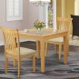 3pc Oxford dinette set, 36x36 square table with 2 upholstered chairs light oak OXPO3-OAK-C
