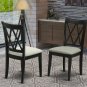 5pc Norfolk kitchen set, table with 4 padded chairs in black. SKU#: NOCL5-BLK-C