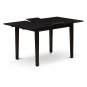 5pc Norfolk kitchen set, table with 4 padded chairs in black. SKU#: NOCL5-BLK-C