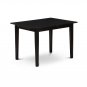 5pc Norfolk kitchen set, table with 4 padded chairs in black. SKU#: NOCL5-BLK-C