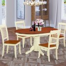 5pc Dining Set, Kenley oval pedestal table + 4 Danbury chairs buttermilk cherry KEDA5-BMK-W