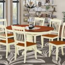 7pc Dining Set, Kenley oval pedestal table + 6 Danbury chairs buttermilk cherry KEDA7-BMK-W