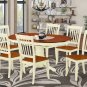 7pc Dining Set, Kenley oval pedestal table + 6 Danbury chairs buttermilk cherry KEDA7-BMK-W