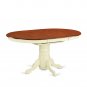 7pc Dining Set, Kenley oval pedestal table + 6 Danbury chairs buttermilk cherry KEDA7-BMK-W