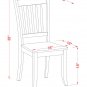 5pc Dining Set, Kenley oval pedestal table + 4 Danbury chairs black and cherry KEDA5-BCH-W