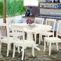 7pc Dining Set, Avon oval pedestal table + 6 Danbury dining chairs in linen white AVDA7-LWH-W