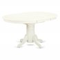 7pc Dining Set, Avon oval pedestal table + 6 Danbury dining chairs in linen white AVDA7-LWH-W