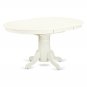 5pc Dining Set, Avon oval pedestal table + 4 Danbury padded dining chairs in linen white AVDA5-LWH-C