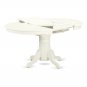 5pc Dining Set, Avon oval pedestal table + 4 Danbury padded dining chairs in linen white AVDA5-LWH-C